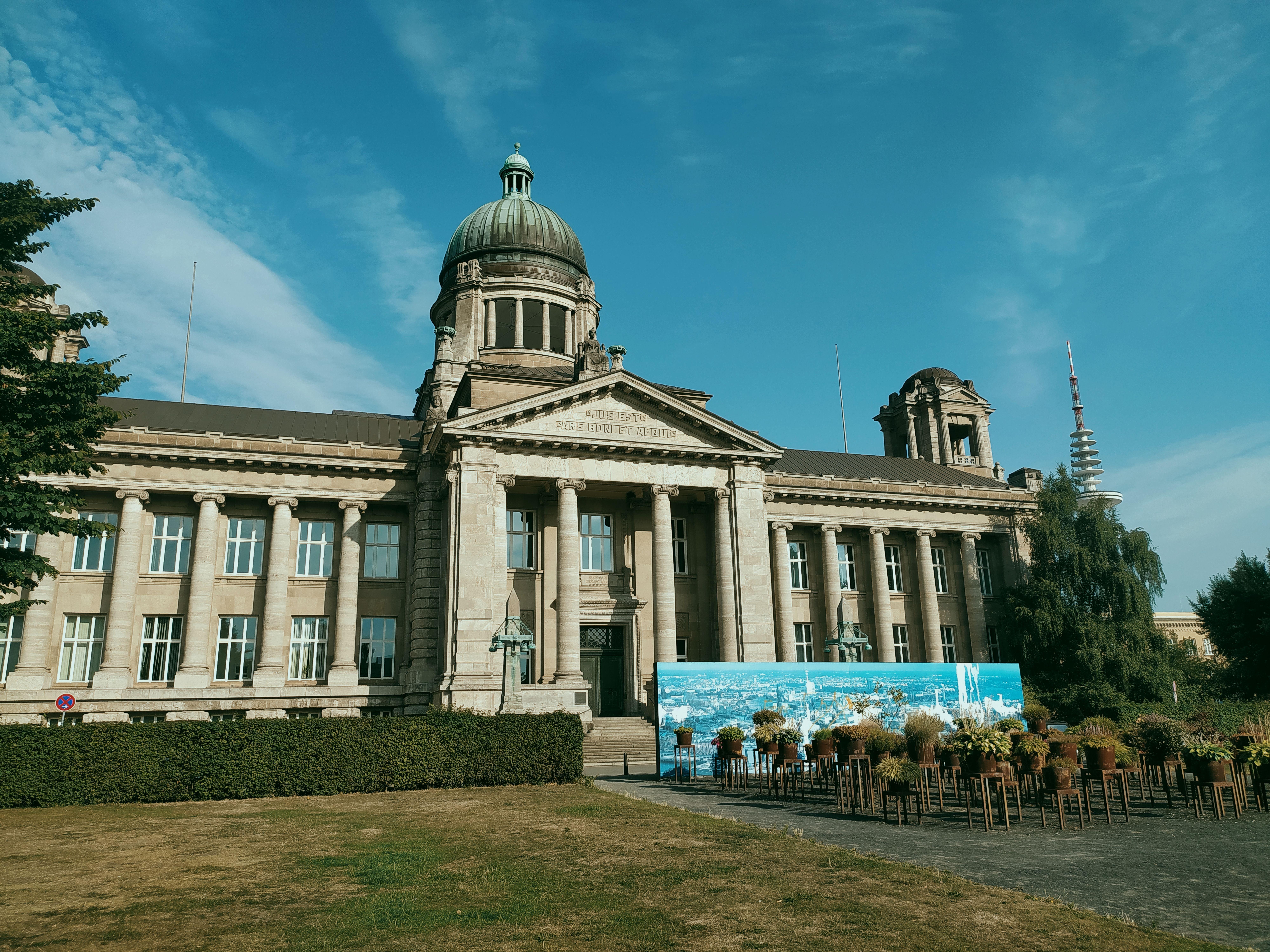 Historic German courthouse building representing the country's legal framework for sex work.